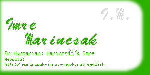 imre marincsak business card